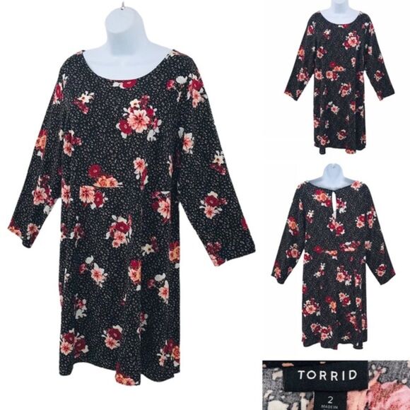 Torrid Floral Shift Dress sz.2 - Picture 1 of 13